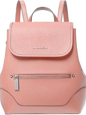 Brand New Michael Kors Harrison Medium Saffiano Pink Backpack
